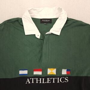 Pacsun Collared Casual Long Sleeve Polo Shirt Mens Size Extra Large XL Green